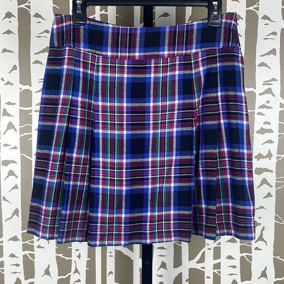 Vintage 90’s Plaid Academia Front Pleated Mini Skirt 8 - Picture 8 of 9